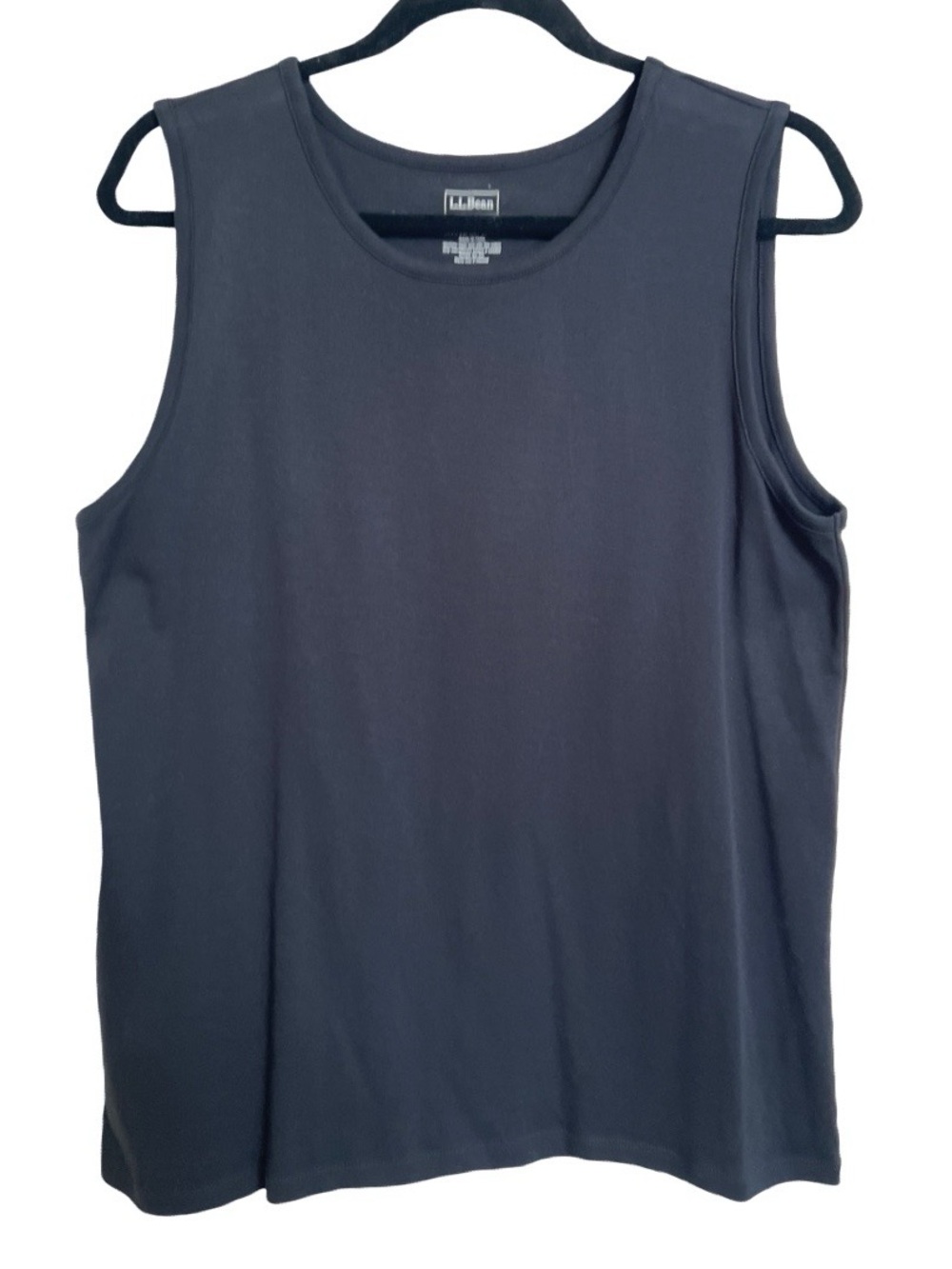 LL Bean Ladies Black Pima Cotton Shell Tank Top SZ XL X-Large